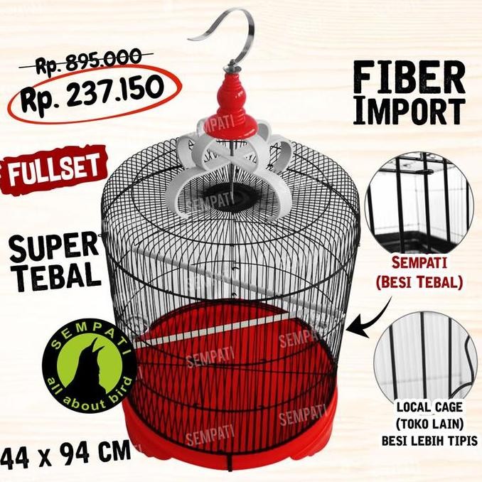 SEMPATI Sangkar Murai Import Jumbo Kandang Burung Murai Jalak Kacer Cucak Hijau Import Besi Tebal Fu
