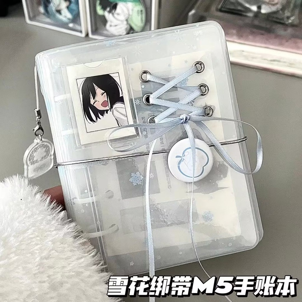 

Buku Jurnal Tali Kepingan Salju, Buku Catatan Harian Pelajar Portabel Daun Longgar