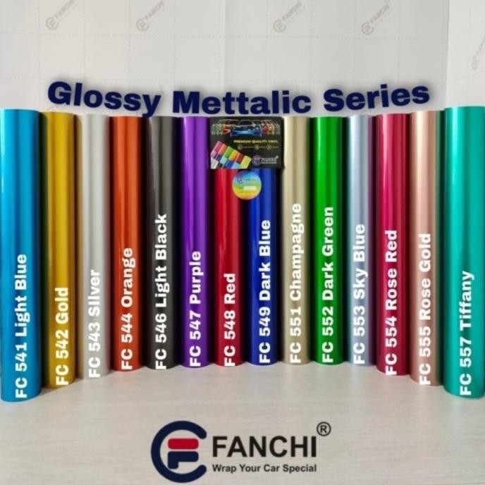 

NEW PRODUK 152CM STICKER FANCHI GLOSSY METALLIC CANDY SERIES PREMIUM WRAP 152CM !!!!!