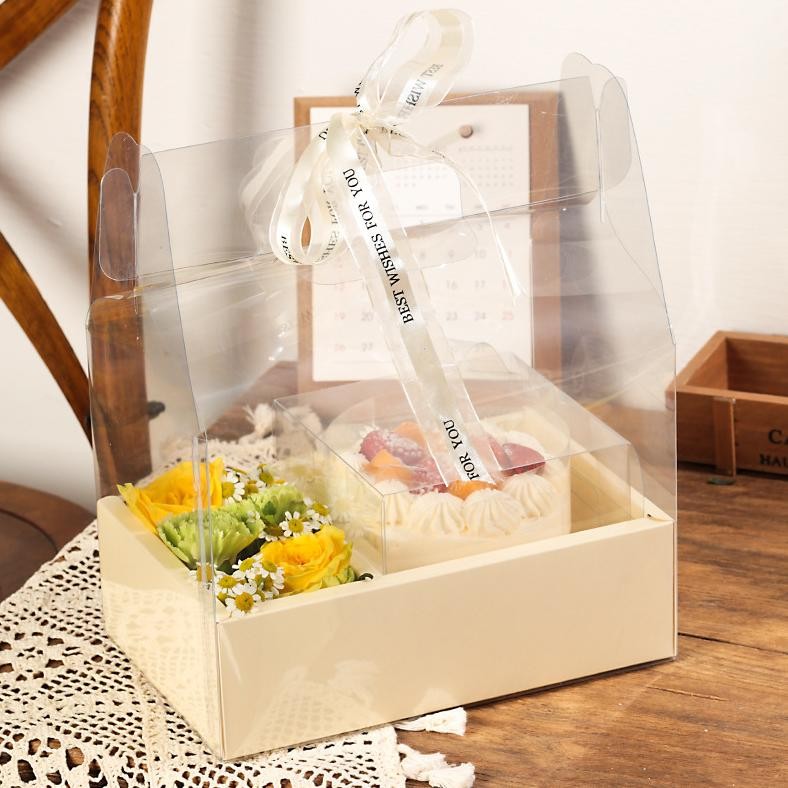 

PROMO SUPPLYFLORIST - TRANSPARANT PORTABLE FLOWER BOX | KOTAK BUNGA KUE | BLOOM BOX KOTAK BUNGA 1510 MIKA HANDY BOX see-97