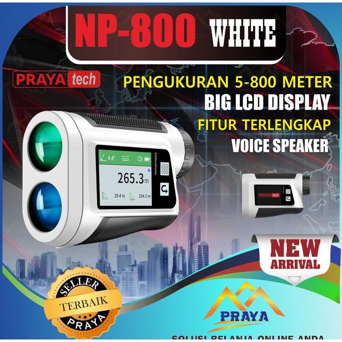 Prayatech Rangefinder Laser Teropong Ukur Jarak Range Finder Digital Original Dan Terpercaya