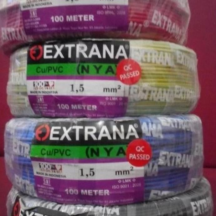 Kabel NYA 1,5 mm Extrana 100m Kabel Listrik Kawat NYA 1.5 mm Extrana