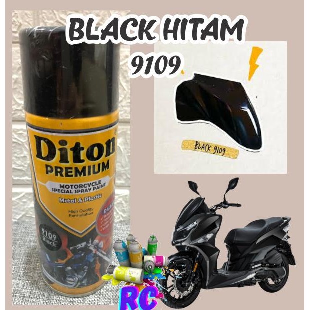 Sale Cat Pilox Diton Premium Black Glossy 9109 400Cc Warna Hitam Kilap