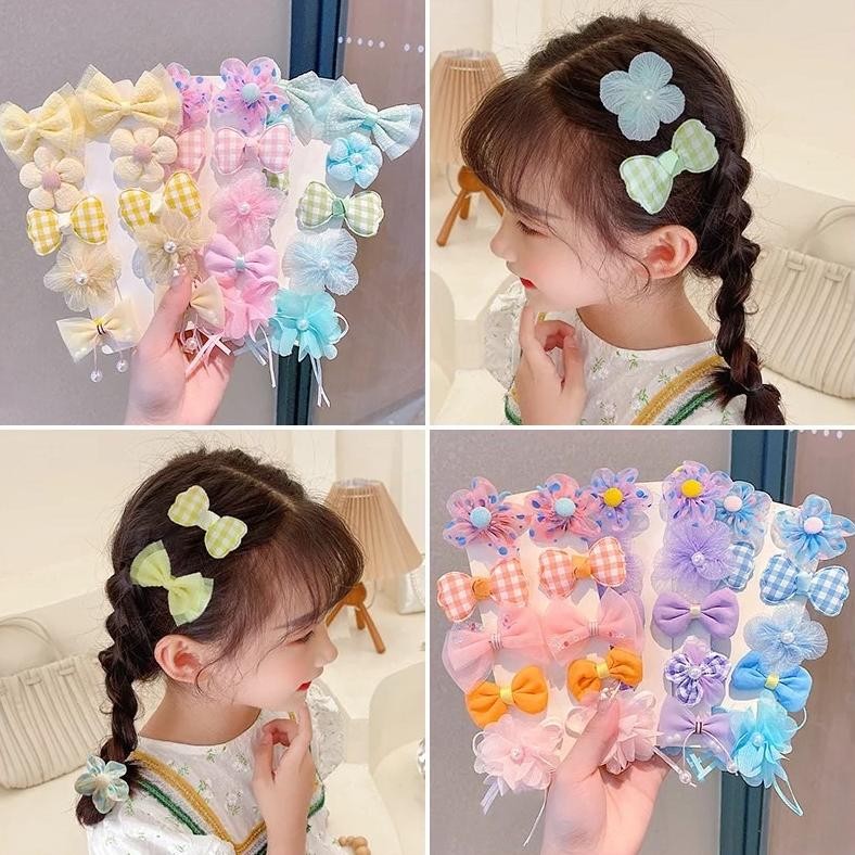Promo 10Pcs / Set Jepitan Rambut Anak Korea / Jepit Rambut Anak Motif Lucu / Jepitan Rambut Korea