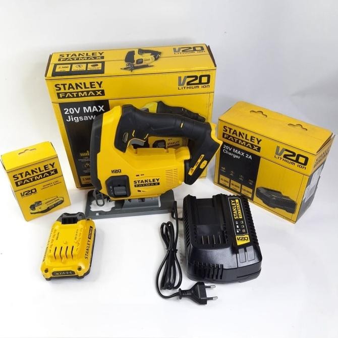 Jigsaw Cordless Kayu Baterai 20V Stanley Fatmax Scj600 Pertukangan
