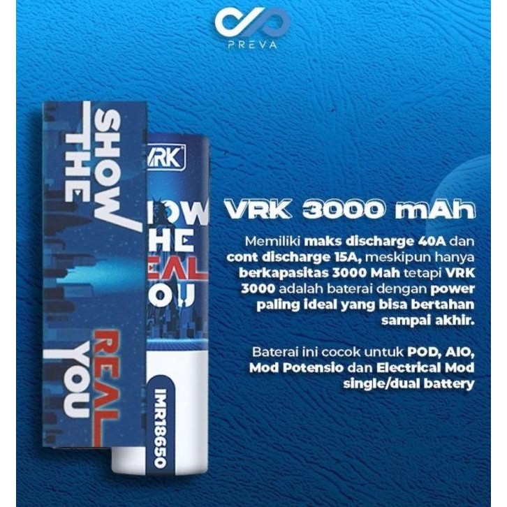 Grosir Vrk 3000Mah 40A 18650 Battery By Vrk Usa Baterai Batre Batery Biru