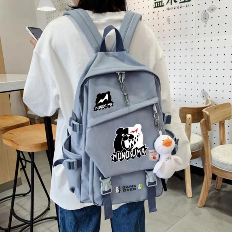 CR - Ransel Anime Danganronpa Monokuma Ransel Pria Warna Solid Kasual Wanita Pria TERLARIS