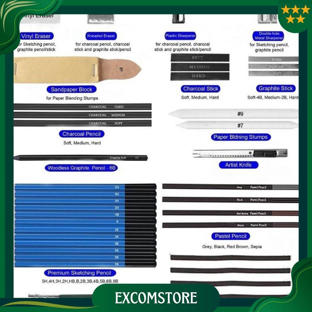 

Sketch Pencil Pisau Penghapus Dan Pensil Art Drawing Kit Gambar Untuk Keperluan Sekolah Pencil Drawing Set Promo