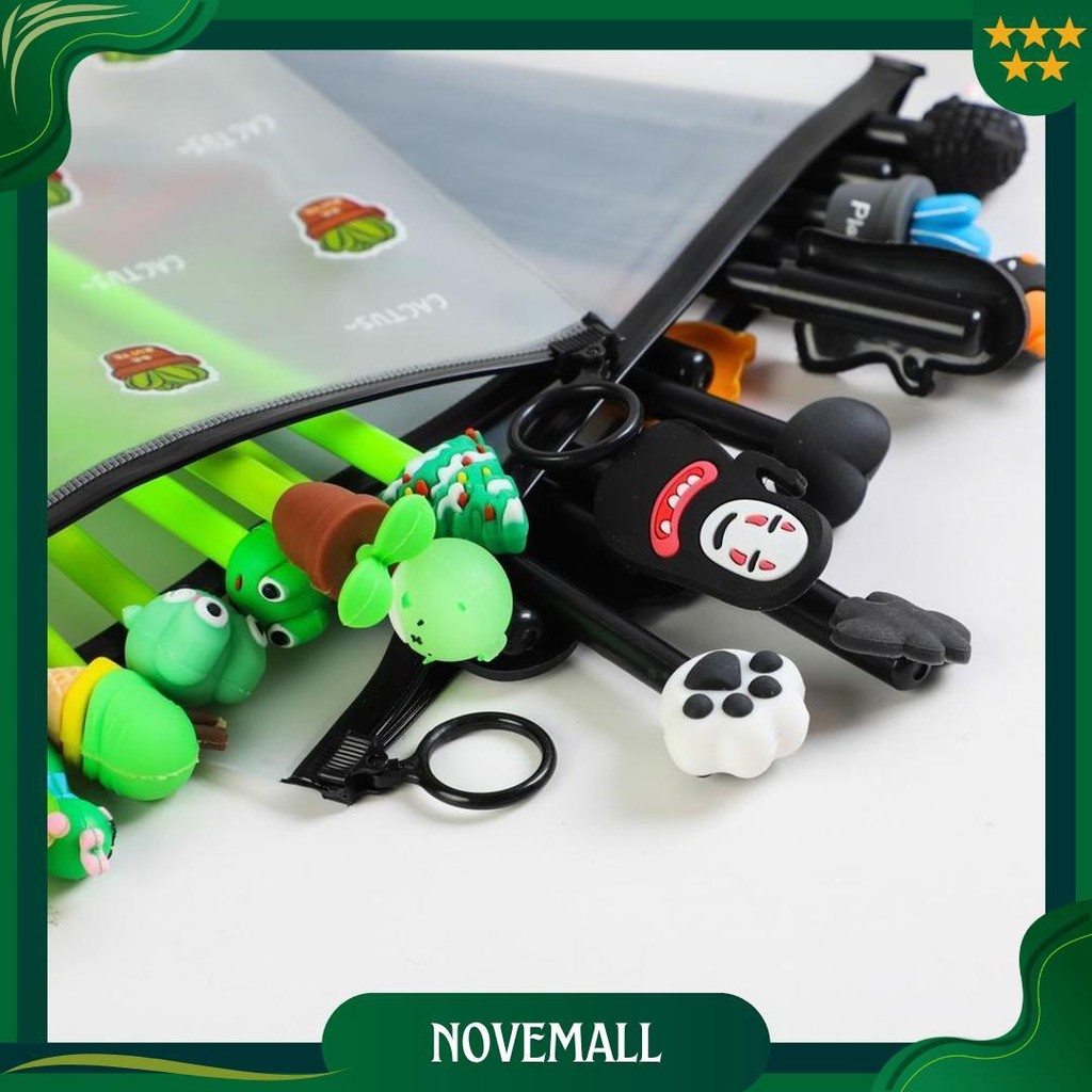 

Hl0078 Pena Set Karakter Cartoon Isi 20 Pcs Plus Pouch Transparant Pulpen Set Best Seller