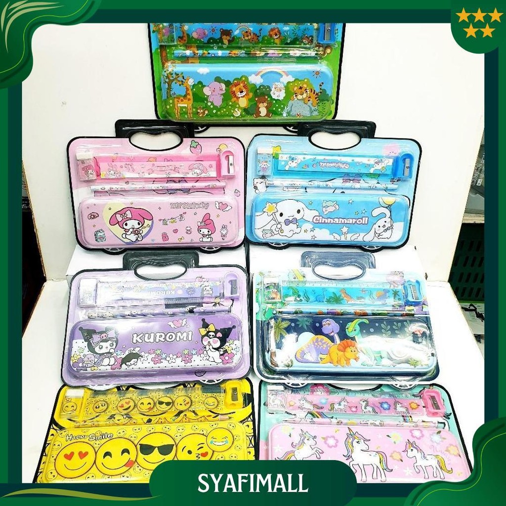 

Stationery Set 6016 / 8899 Souvernir Alat Tulis Menulis Lucu Imut Sanrio Kotak Pensil Penghapus Promo