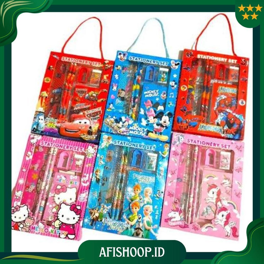 

Stationery Set 6 In 1 / Paket Alat Tulis Anak / Souvenir Anak Sekolah / Study Set Karakter Fancy Best Seller