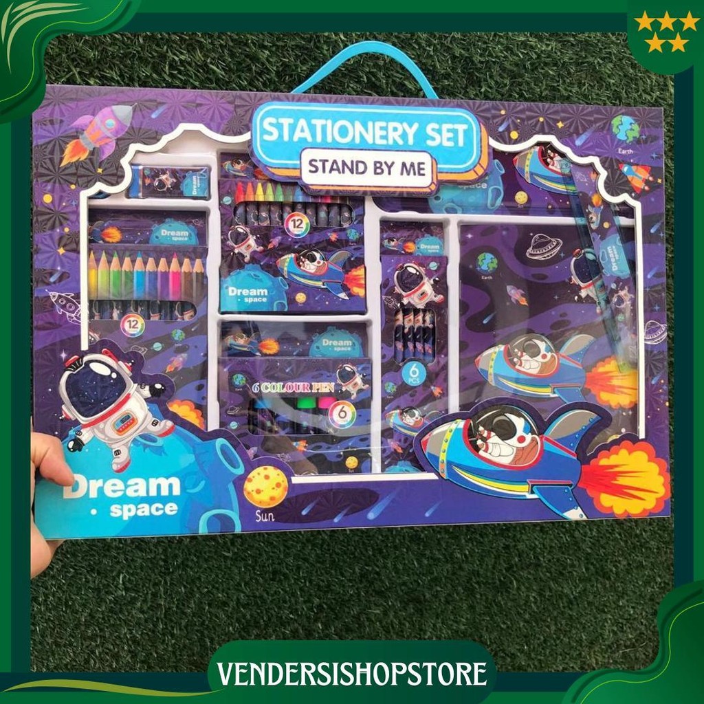 

[Jno](Ktps.5)Kotak Pensil Sett / Study Set Stationery Set Alat Tulis Sekolah Anak Set Atk Motif Ori