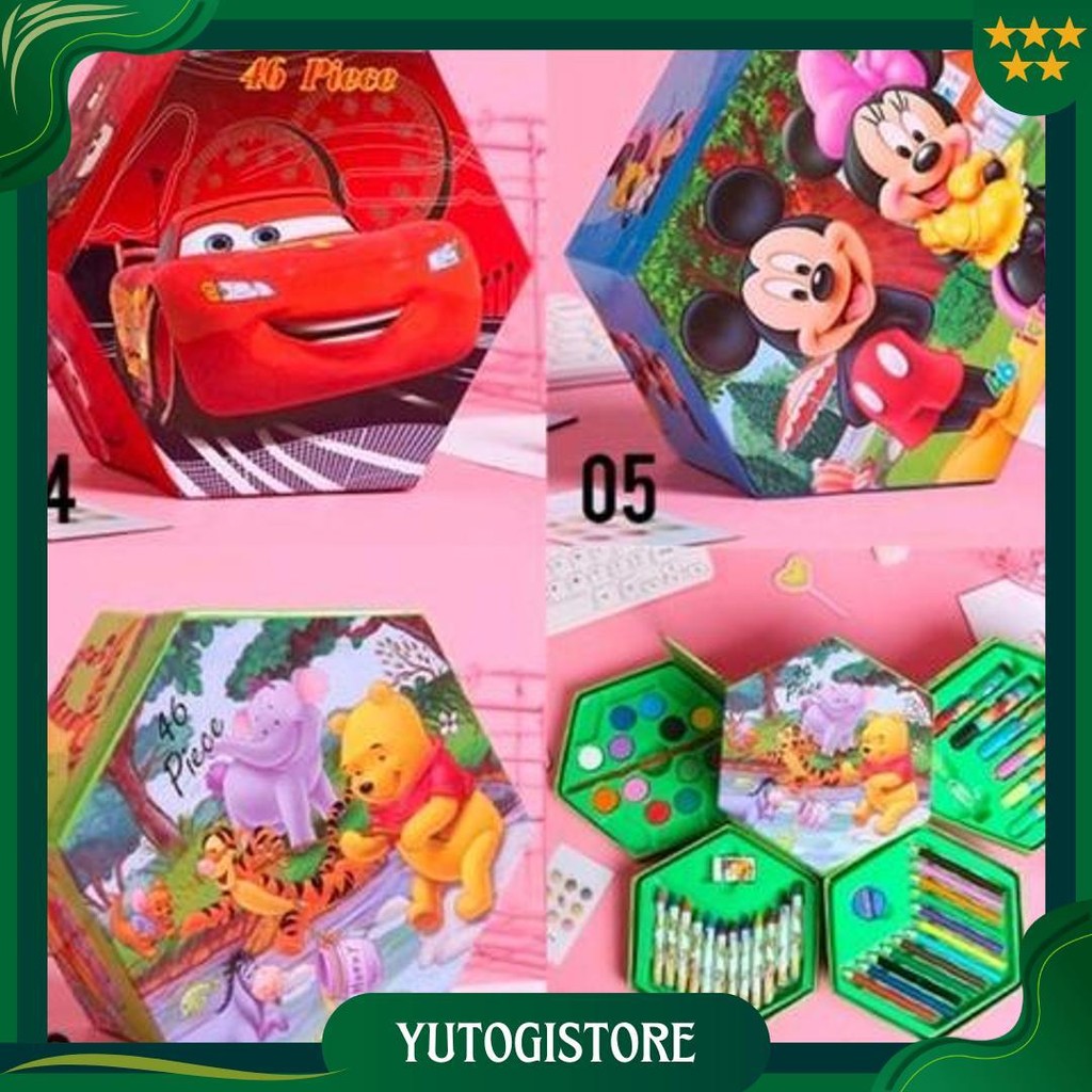 

|J.A| Crayon Set 4 In 1 Motif Karakter Kartun Alat Mewarnai Dan Melukis Cocok Untuk Anak - Anak / Pensil Warna Set 4 In 1 Motif Kartun Frozen,Mickey Mouse,Winnie The Pooh,Car Dan Hello Kitty Promo