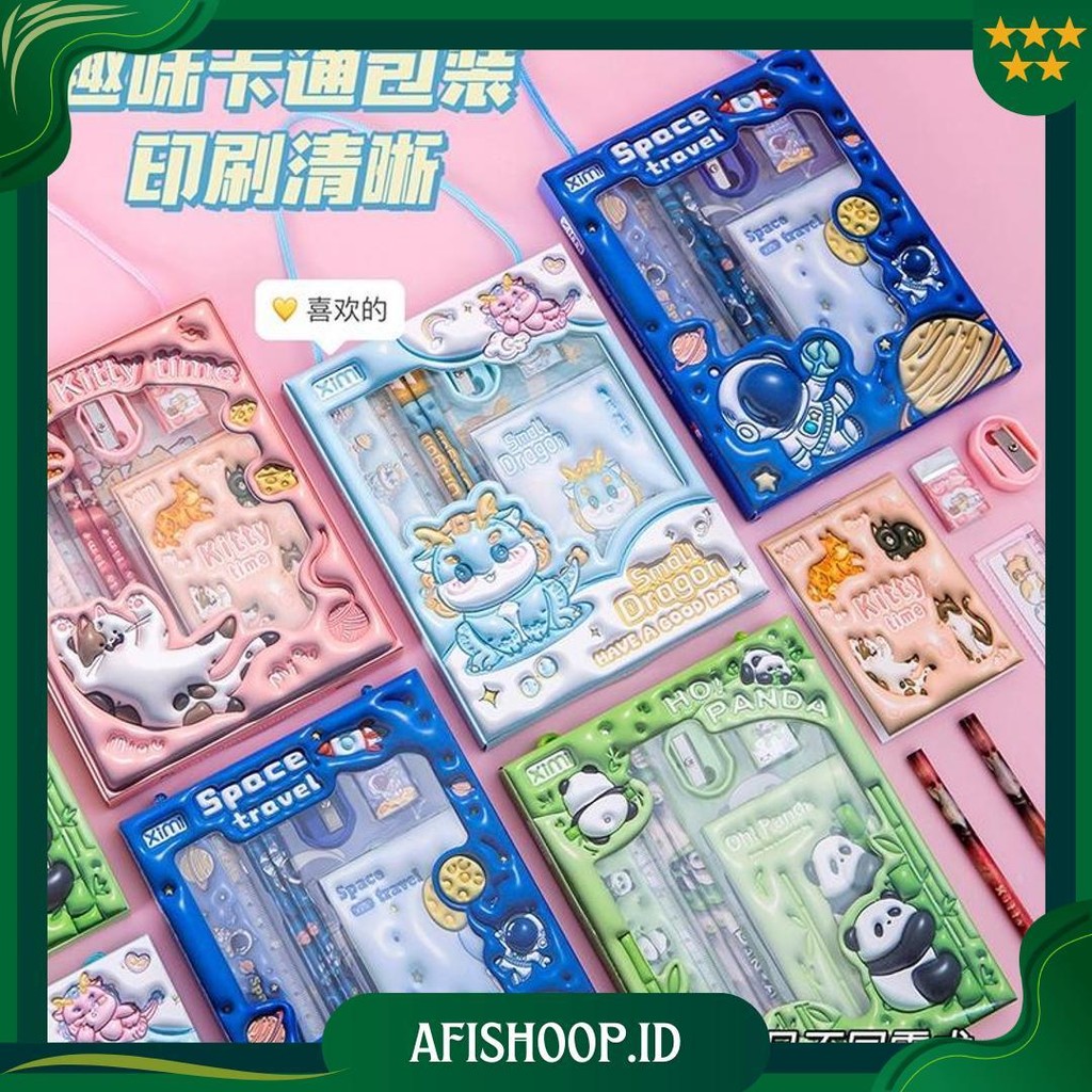 

(Clashop)Pensil Set Sekolah Alat Tulis Kotak Isi 6 Pcs Karakter Lucu Promo 4.4