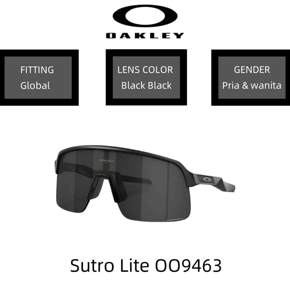 100 asli Kacamata Hitam Oakley orinal Sunglasses SUTRO OO9463 Black Black Prizm P Pria wanita