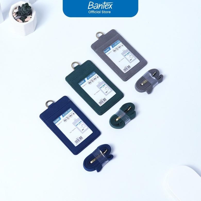 

Bantex ID Card Leather Name Tag Holder Kulit Sintetis Portrait Lanyard Tali 8884