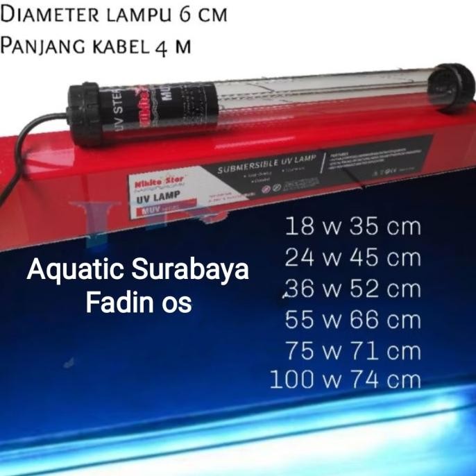 Lampu UV Kolam Lampu UV Sterilisasi Algae 100 Watt UV Kolam Koi