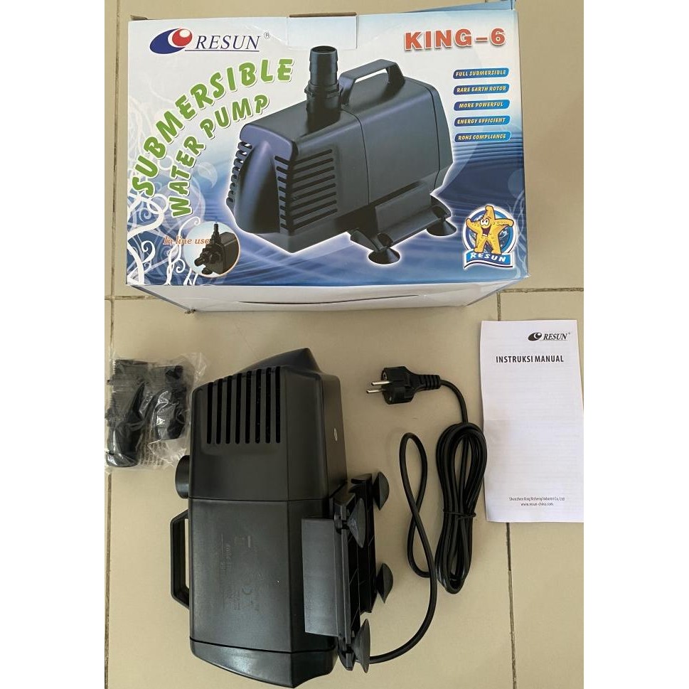 Pompa Air RESUN KING-6 untuk Akuarium, Kolam dan Air Mancur