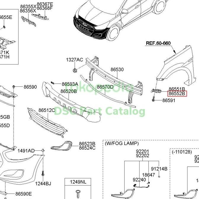 TERBARU - Breket bemper depan Hyundai Grand Avega Excell 3