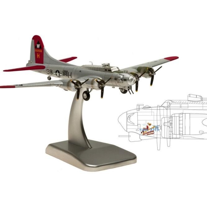Miniatur Pesawat Tempur Diecast Hogan Wings B-17G Alumunium Overcast