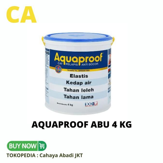 Aquaproof Abu Galon 4Kg + Kuas 4In Sibiru + Polyester Mesh Pe10 Original Dan Terpercaya
