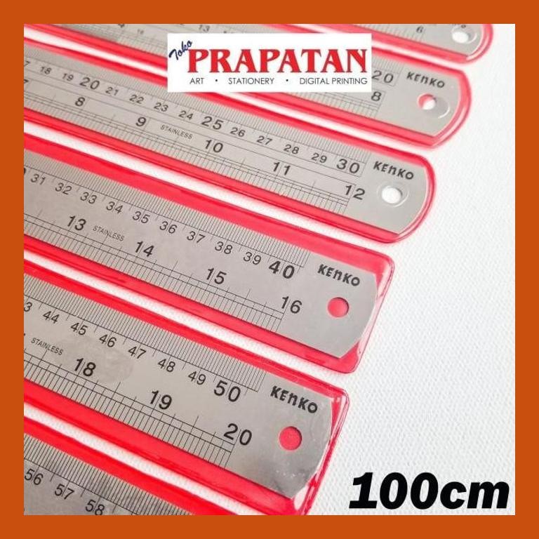 

[ PERALATAN LUKIS / GAMBAR ] PENGGARIS BESI KENKO 100 CM / STAINLESS STEEL RULER PACKING AMAN