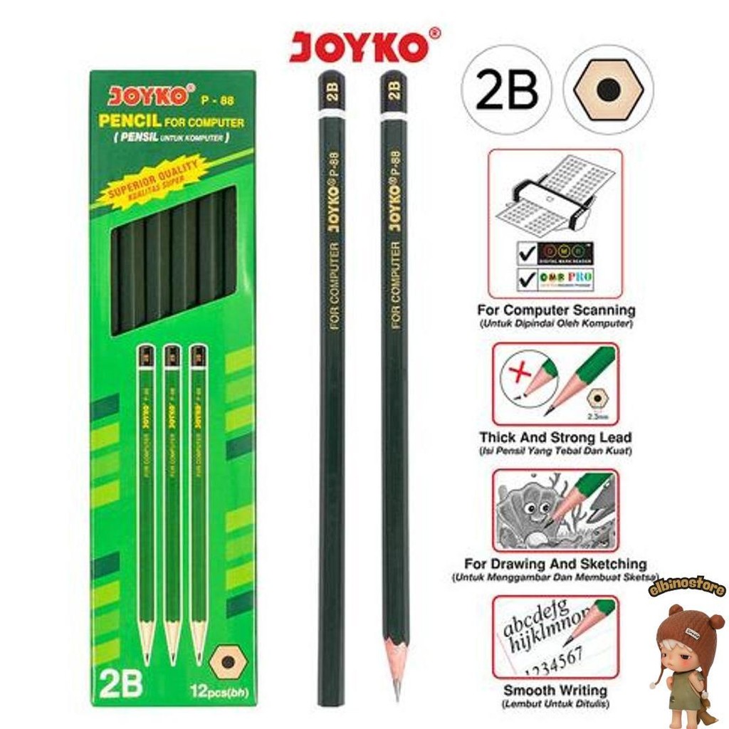 

Pensil 2B Joyko P-88 (1 Lusin) Diskon