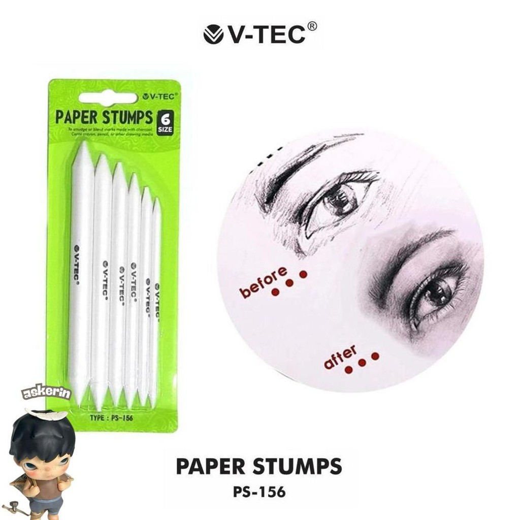 

V-Tec Paper Stumps Set Vtec 6 Type Ps - 156 / Paper Pencils / Paper Stump Kilat