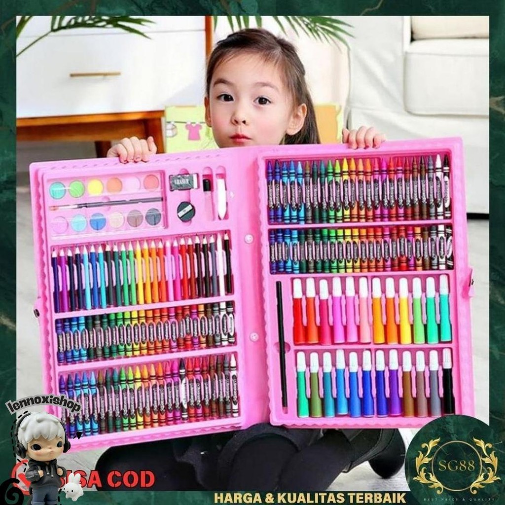

Stationary Set Isi 86 Pcs Pensil Crayon Warna Cat Air / Perlengkapan Sekolah Menggambar Anak / Alat Warna Cod