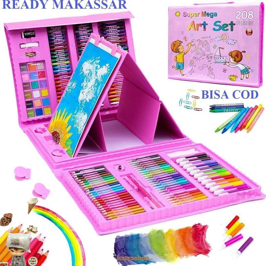 

Komplit! Alat Menggambar Mewarnai Anak / Pensil Warna Krayon Anak - Mega Art 208 Pcs - Kado Ultah Diskon