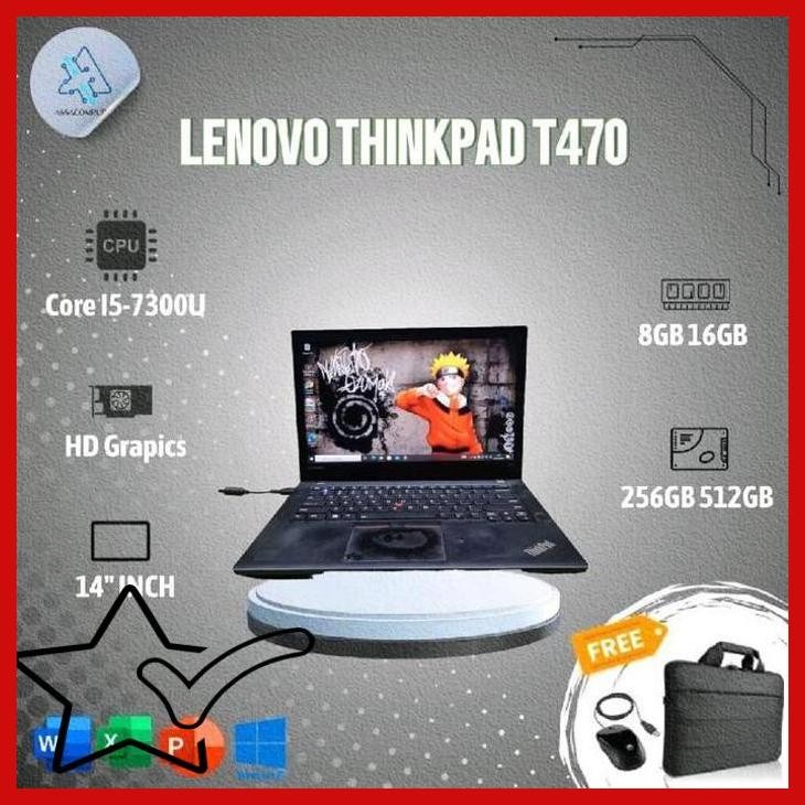 [ASC] LAPTOP LENOVO THINKPAD T470 CORE I5 GEN 7300U RAM 8GB 16GB SSD 256GB 512GB HARGA WINDOWS
