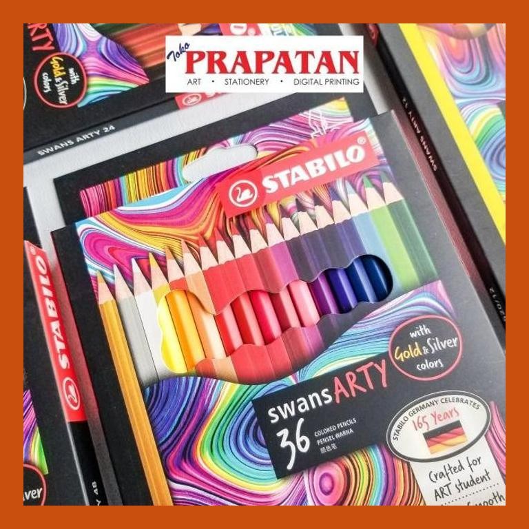 

[ PERALATAN LUKIS / GAMBAR ] PENSIL WARNA STABILO SWANS ARTY 12/24/36/48 | PENSIL WARNA COD
