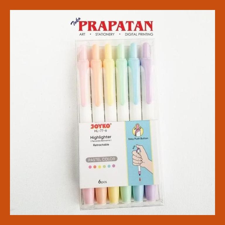 

[ PERALATAN LUKIS / GAMBAR ] JOYKO HIGHLIGHTER PENANDA WARNA HL-77-6 PASTEL COLOR PACKING AMAN