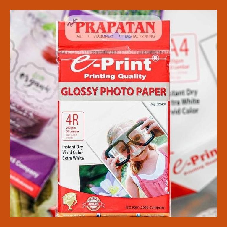 

[ PERALATAN LUKIS / GAMBAR ] E-PRINT GLOSSY PHOTO PAPER 4R 200GSM PACKING AMAN