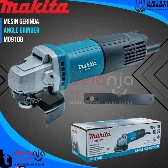 Makita Angle Grinder M0910B Mesin Gerinda Tangan 4 Inch 540W M 0910 B Original Dan Terpercaya