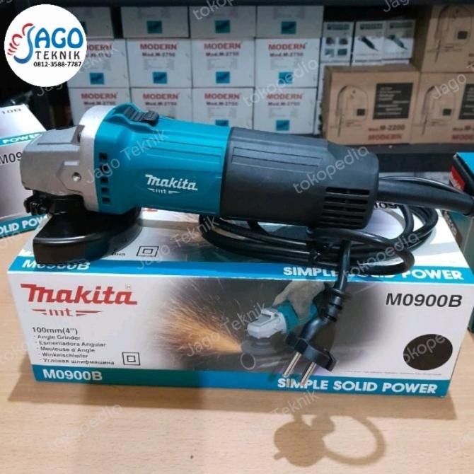 Mesin Gerinda / Gurinda Tangan 4" - Maktec Mt90 / Mt90 Makita M0900 Tipe Baru Maktec Original Dan Te