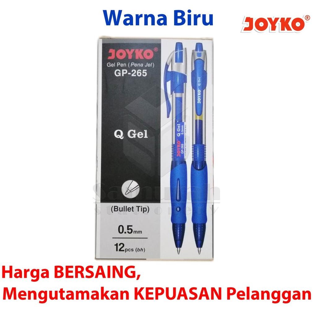 

Hj-43 Gel Pen Joyko Q Gel Gp 265 / Gelpen Qgel Gp-265 0.5 Mm / Pulpen Jk Gp265 Hitam Biru Merah Cetek