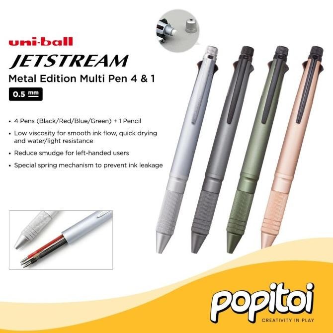 

NEW Uni Ball JETSTREAM METAL Edition Multi Pen 4 & 1 0.5 mm Uniball Multip