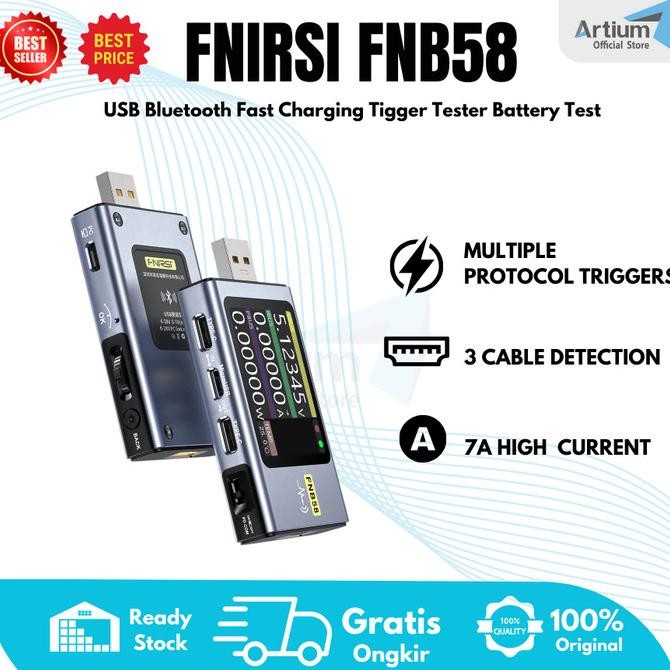 TERMURAH - FNIRSI FNB58 USB Bluetooth Fast Charging Trigger Tester Battery Test