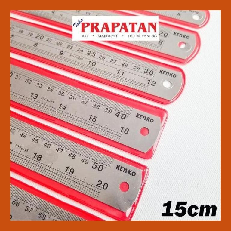 

[ PERALATAN LUKIS / GAMBAR ] PENGGARIS BESI KENKO 15 CM / STAINLESS STEEL RULER COD