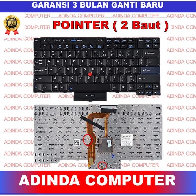 TERBARU - Keyboard Lenovo Thinkpad T410 T520 T520i W510 W520 X220 Trackpoint