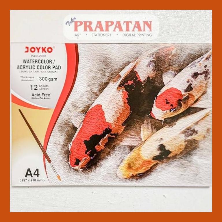 

[ PERALATAN LUKIS / GAMBAR ] JOYKO WATERCOLOR ACRYLIC PAD A4 PAD-2000 | BUKU CAT AIR & CAT AKRILIK PACKING AMAN