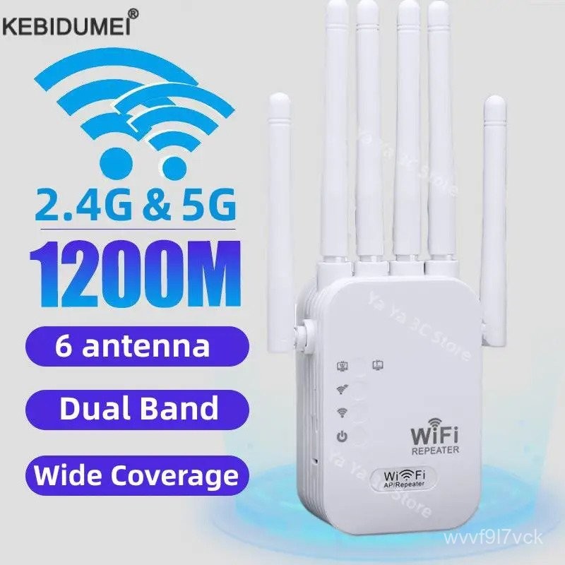 1200Mbps Repeater WiFi Nirkabel Dual Band 2.4G 5G Penguat Sinyal Nirkabel Router Penguat Sinyal Jara