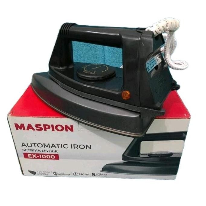 MASPION EX-1000 SETRIKA LISTRIK - DRY IRON - HITAM KABEL 1204T