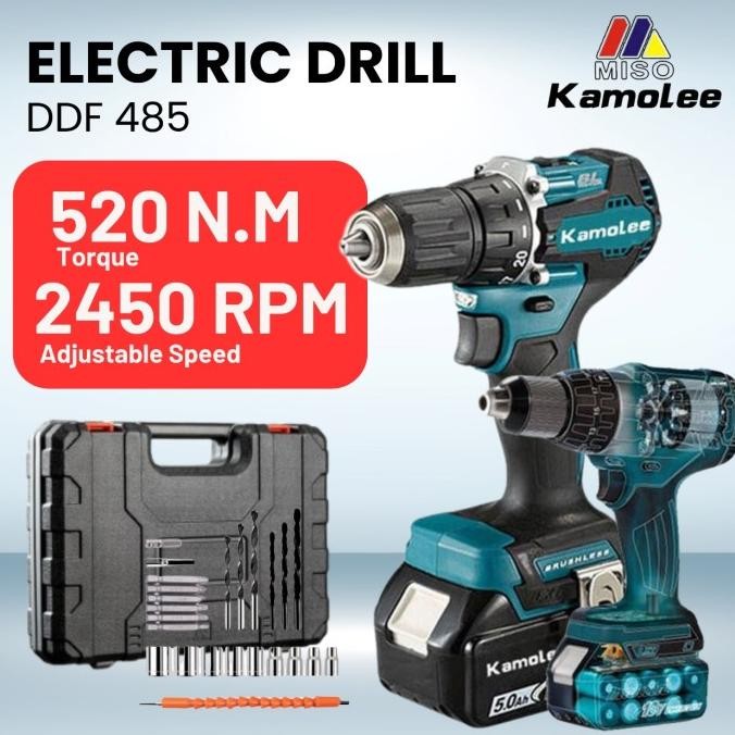 Kamolee-DDF485-Bor Listrik-torsi maksimum 450N.m brushless charging