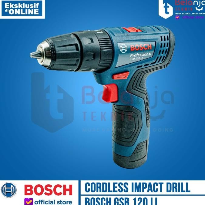 Bosch Bor Tembok Baterai Gsb 120 Li Gen 3 Dengan Mata Bor 33Pcs X-Line Original Dan Terpercaya