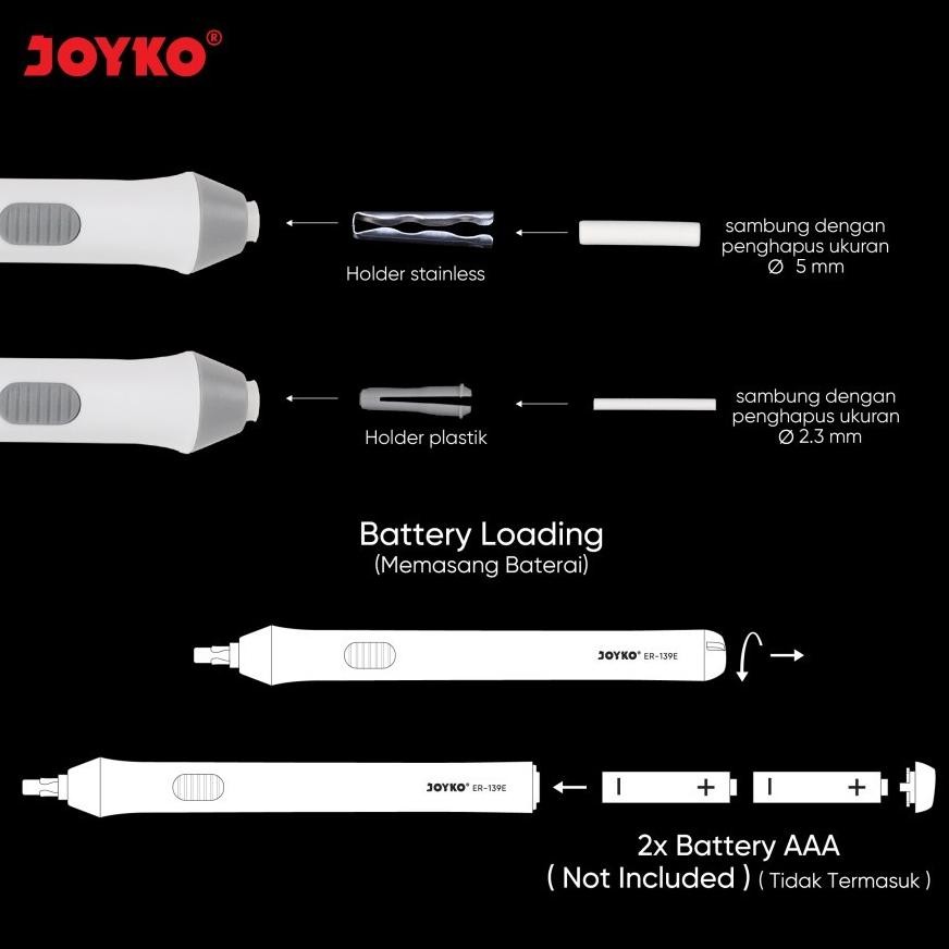 

see-97 Penghapus Elektrik Otomatis / Electric Eraser JOYKO ER-139E Bonus Refill Sale