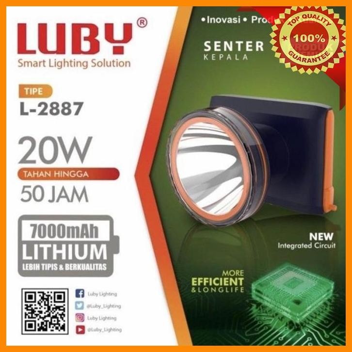 [cst] senter kepala luby 20 watt l 2887 l k cahaya kuning putih