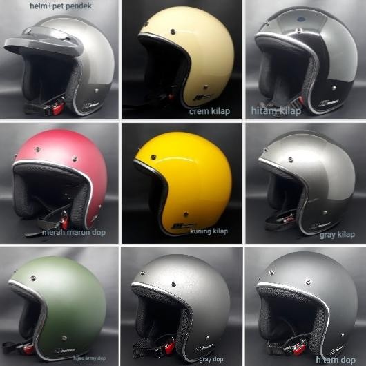 DISKON helm retro bogo sni list crom jm original