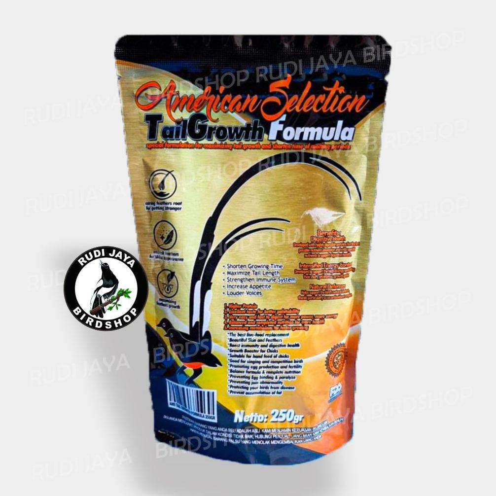 ter-46 AMS PLATINUM KUNING GROWTH LONG TAIL  AMERICAN SELESTION TUMBUH EKOR PAKAN MAKANAN BURUNG MUR